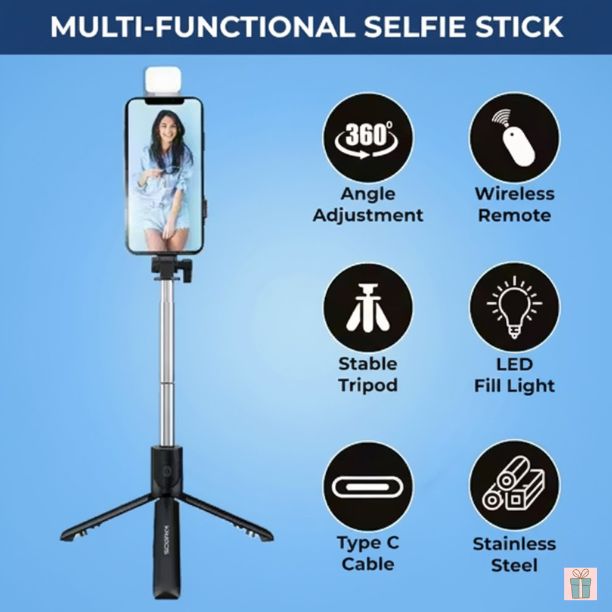 Details of Tripod cum selfie stick